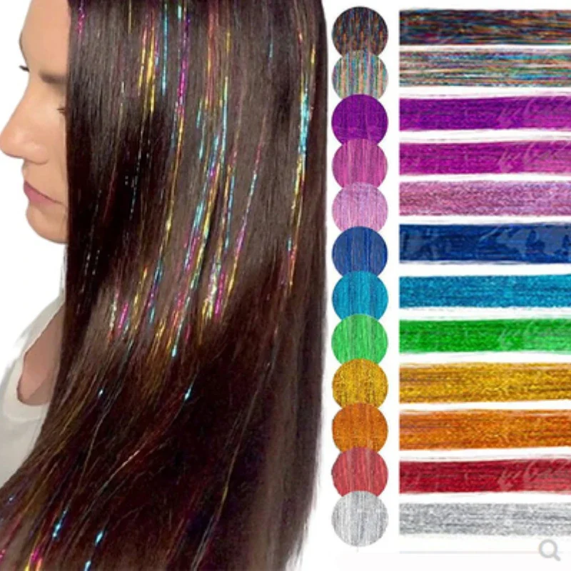 Tinsel Garland Decoration - 93cm 스파클 헤어 틴셀 레인보우 컬러