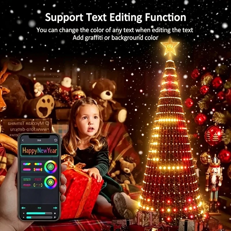 Star Tree Topper - 스마트 RGB 크리스마스 트리 탑퍼 조명,