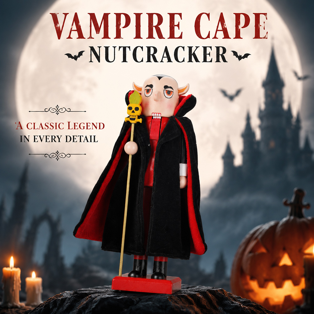 Nutcracker Figurine - 할로윈 원목 호두까기 인형 해골 마녀