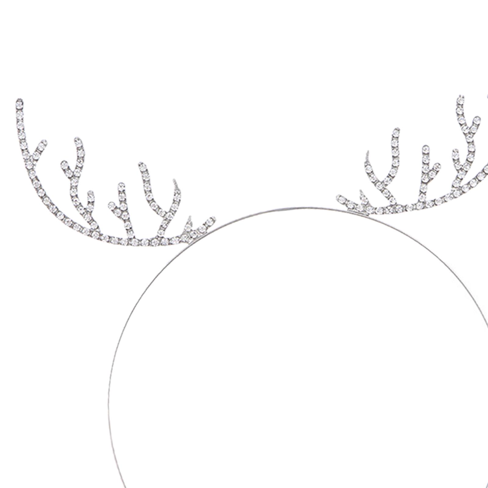 Reindeer Antlers Headband - 페스티벌 및 휴일 장식용 라인스톤 헤어밴드