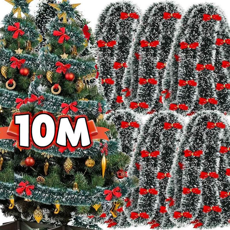 Tinsel Garland Decoration - 크리스마스 활 반짝이 리본 녹색 지팡이