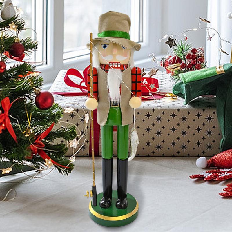Nutcracker Figurine - 어부 호두까기 인형 14.96인치 나무 호두까기