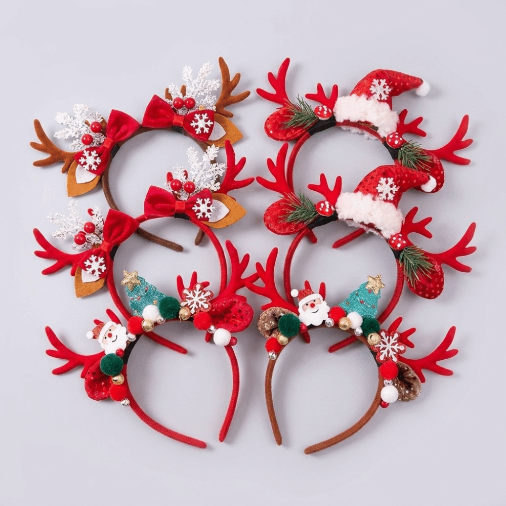 귀여운 빨간 벨벳 소재의 사슴 뿔 머리띠, 벨벳 리본, - Reindeer Antlers Headband 리뷰 및 가격