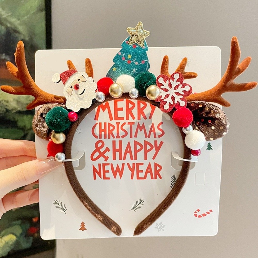 귀여운 빨간 벨벳 소재의 사슴 뿔 머리띠, 벨벳 리본, - Reindeer Antlers Headband 리뷰 및 가격