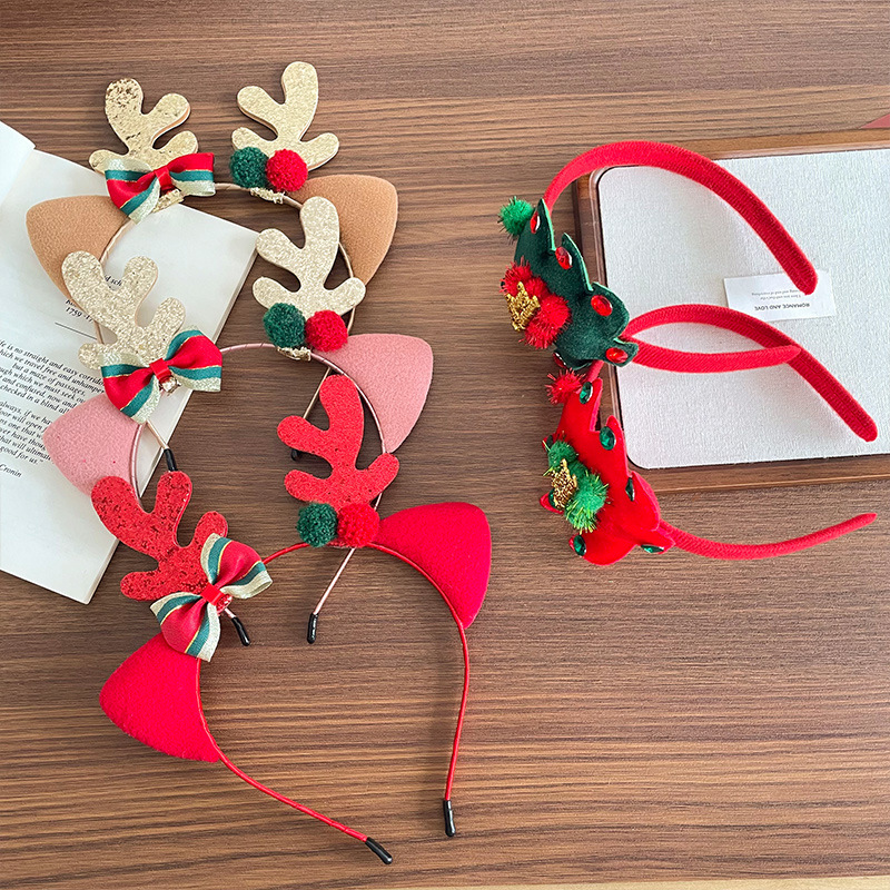 어린이 파티 사진 소품용 헤어밴드 플러시 루돌프 뿔 크 - Reindeer Antlers Headband 리뷰 및 가격