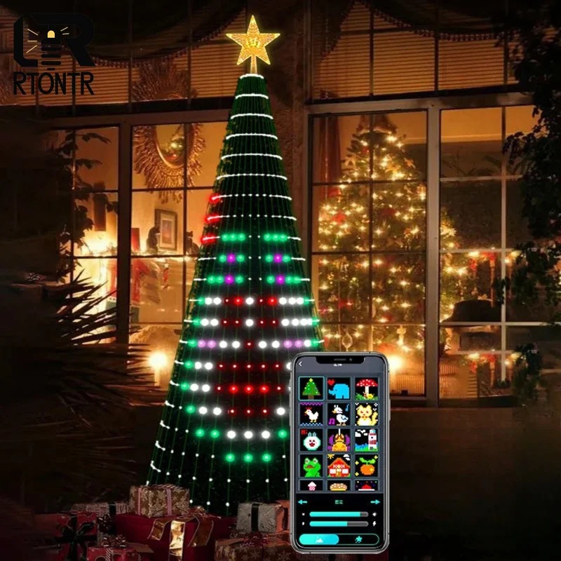 스마트 RGB 크리스마스 트리 탑퍼 조명, 블루투스 앱 - Star Tree Topper 리뷰 및 가격