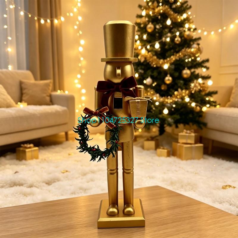D8KF 휴일 탁상 호두까기 인형 무광택 금색, 벽난로 - Nutcracker Figurine 리뷰 및 가격