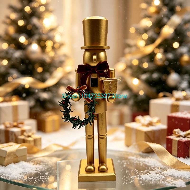 D8KF 휴일 탁상 호두까기 인형 무광택 금색, 벽난로 - Nutcracker Figurine 리뷰 및 가격