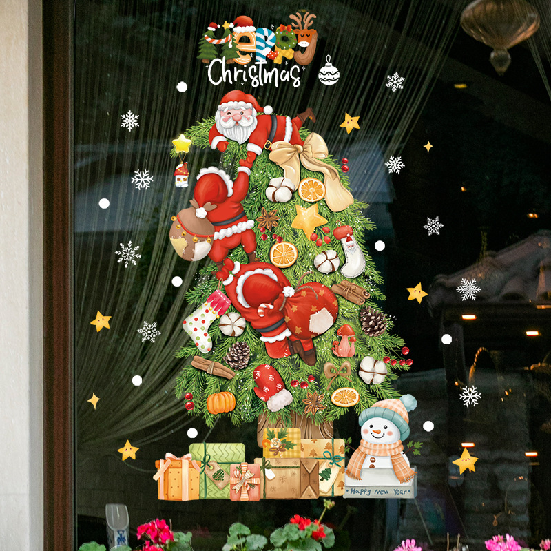 2025 메리 크리스마스 창 유리 스티커, 산타 클로스 - Snowflake Window Decal 리뷰 및 가격