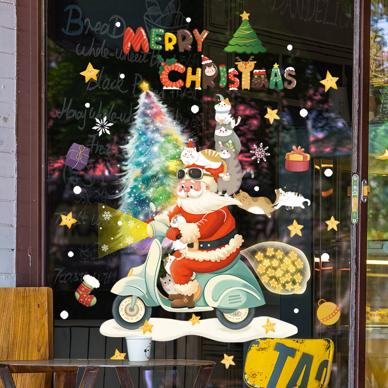 2025 메리 크리스마스 창 유리 스티커, 산타 클로스 - Snowflake Window Decal 리뷰 및 가격