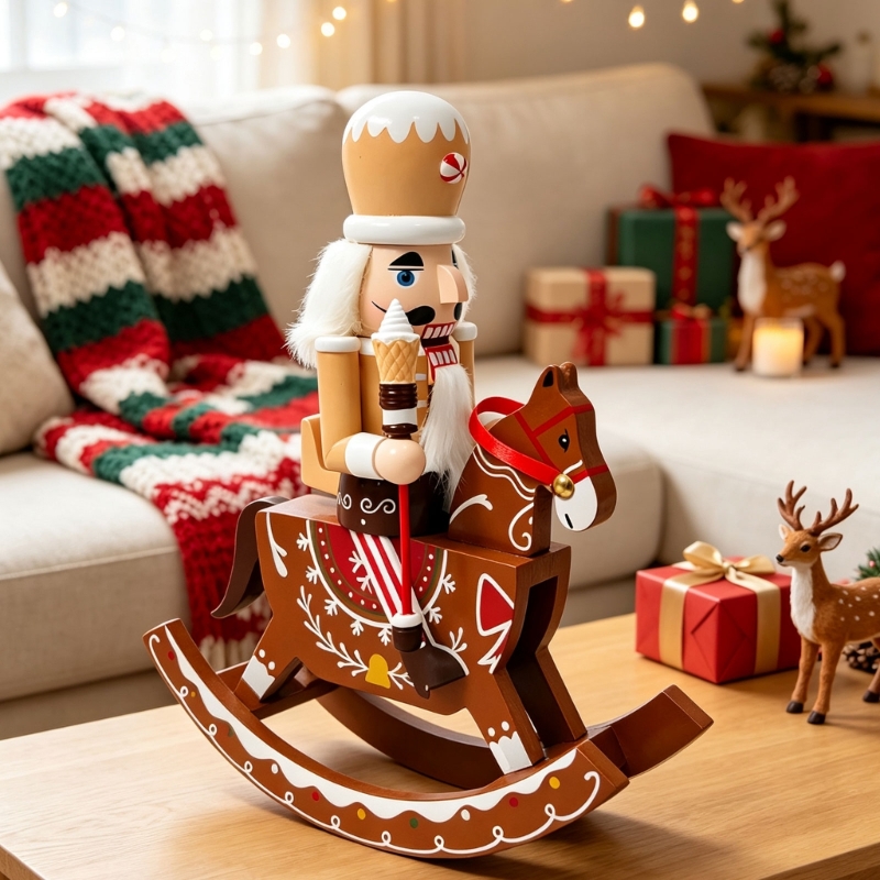눈송이 디테일이 있는 진저 브레드에서 영감을 받은 흔들 - Nutcracker Figurine 리뷰 및 가격