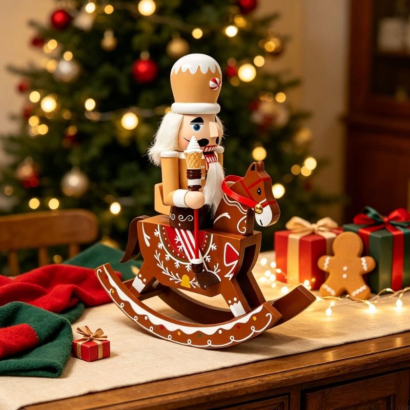 눈송이 디테일이 있는 진저 브레드에서 영감을 받은 흔들 - Nutcracker Figurine 리뷰 및 가격