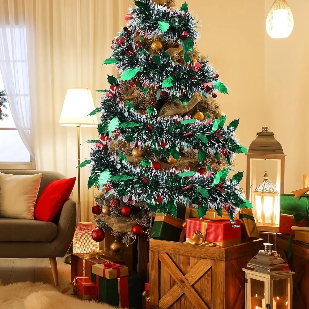 2PCS 재사용 가능한 2M 크리스마스 가랜드 반짝이는 - Tinsel Garland Decoration 리뷰 및 가격