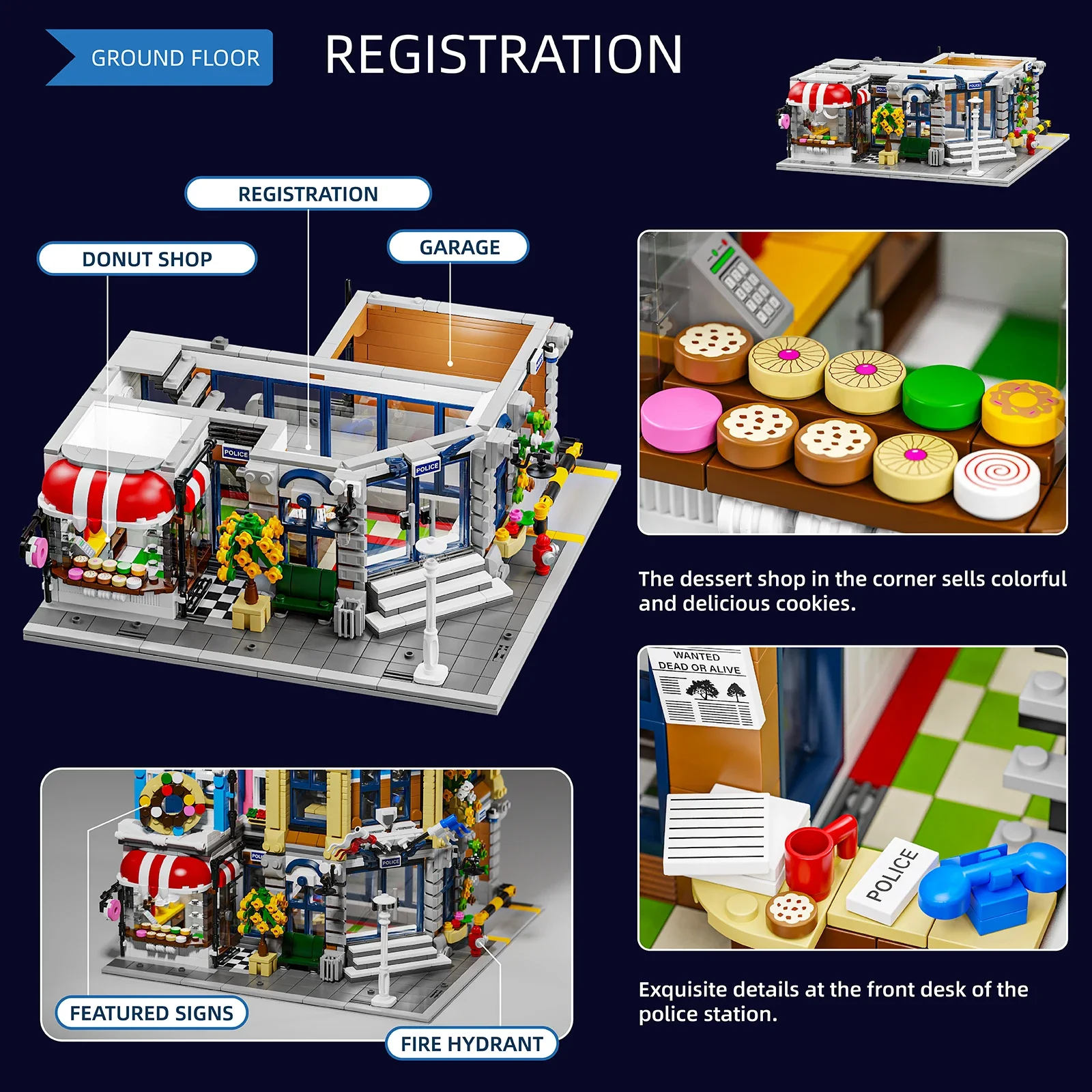 6피규어 모듈식 건물 블록이 있는 마을 경찰서, 도시  - Lego Set City 리뷰 및 가격
