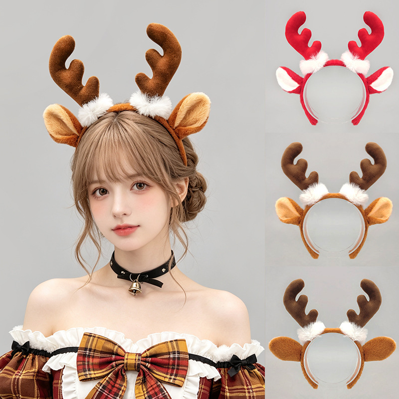 어린이용 헤어밴드 퍼리 순록 뿔 무스 귀 휴일 파티 코 - Reindeer Antlers Headband 리뷰 및 가격