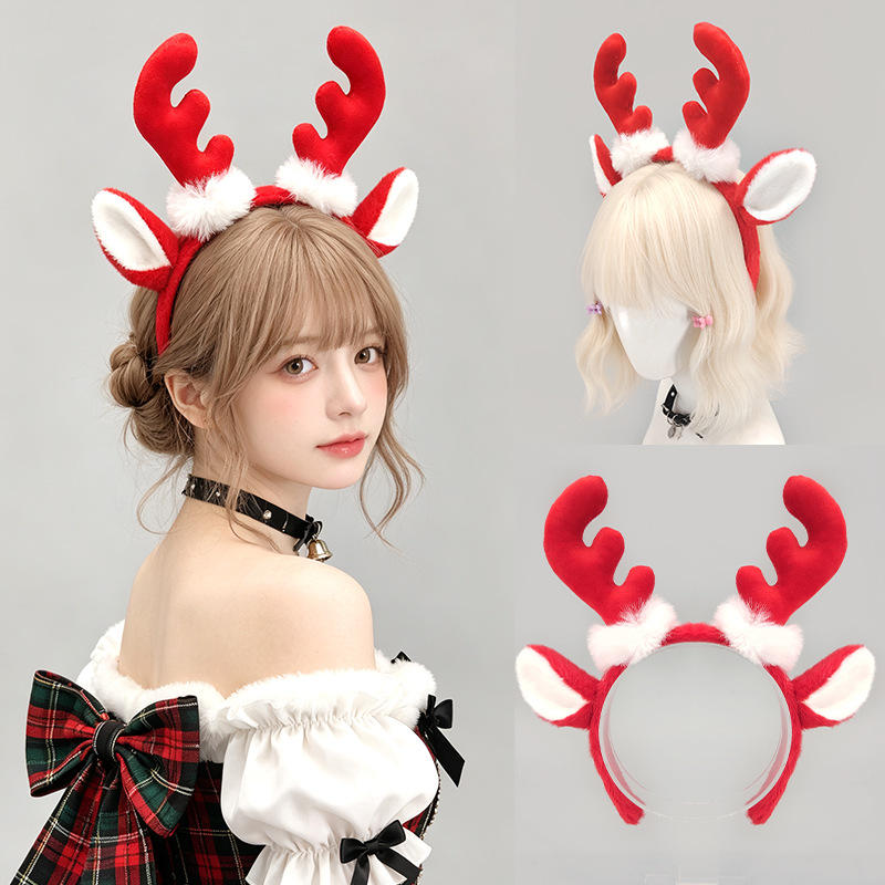 어린이용 헤어밴드 퍼리 순록 뿔 무스 귀 휴일 파티 코 - Reindeer Antlers Headband 리뷰 및 가격