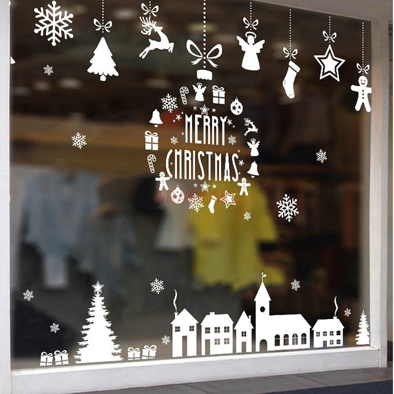 1PCS 크리스마스 마을 유리창 흰색 벽 스티커 크리스 - Snowflake Window Decal 리뷰 및 가격