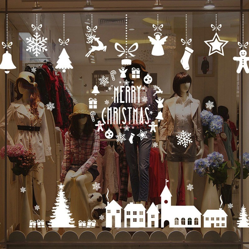 1PCS 크리스마스 마을 유리창 흰색 벽 스티커 크리스 - Snowflake Window Decal 리뷰 및 가격